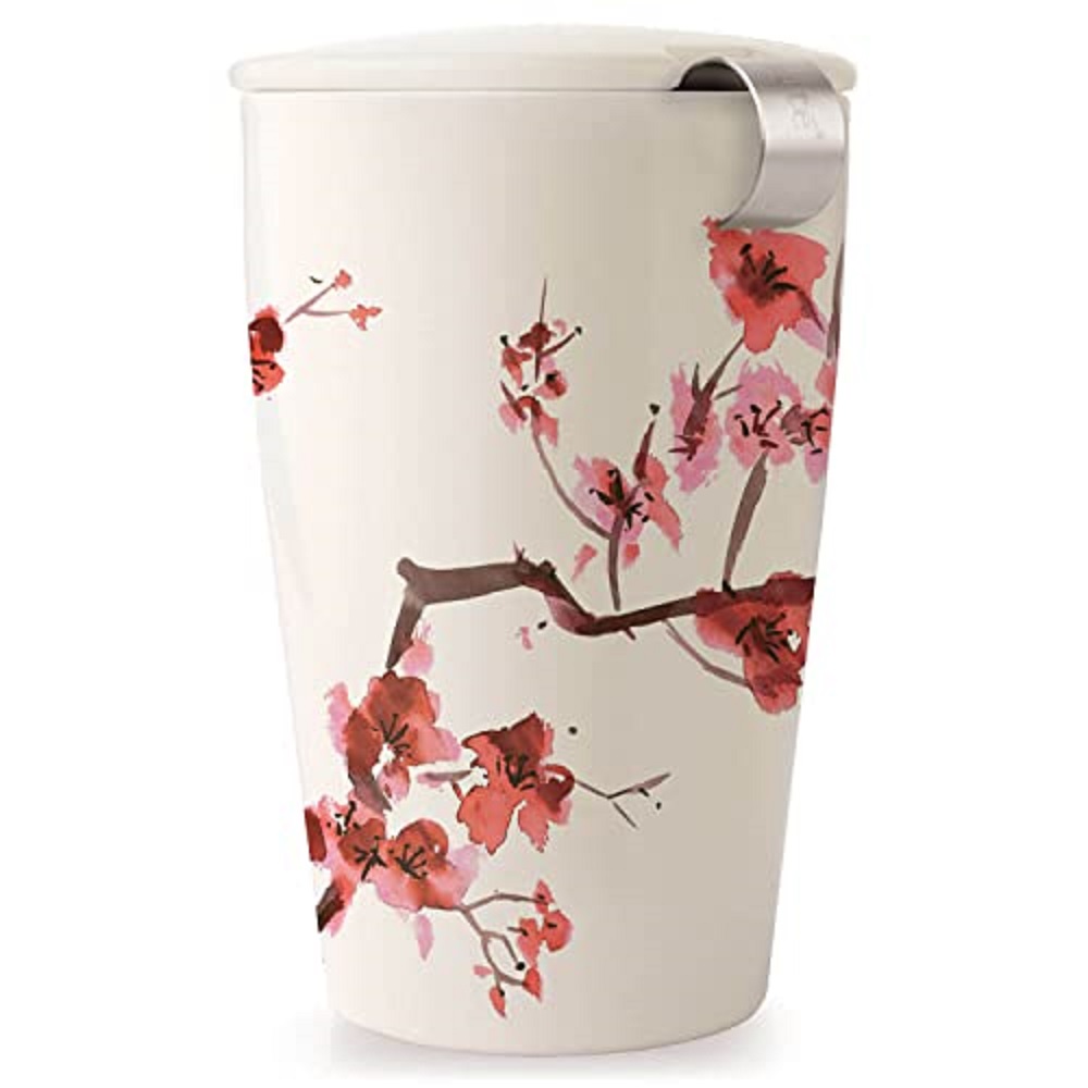Loose Leaf Tea Infuser - 이중벽 세라믹 카티 컵, 탈착식 스테인리스