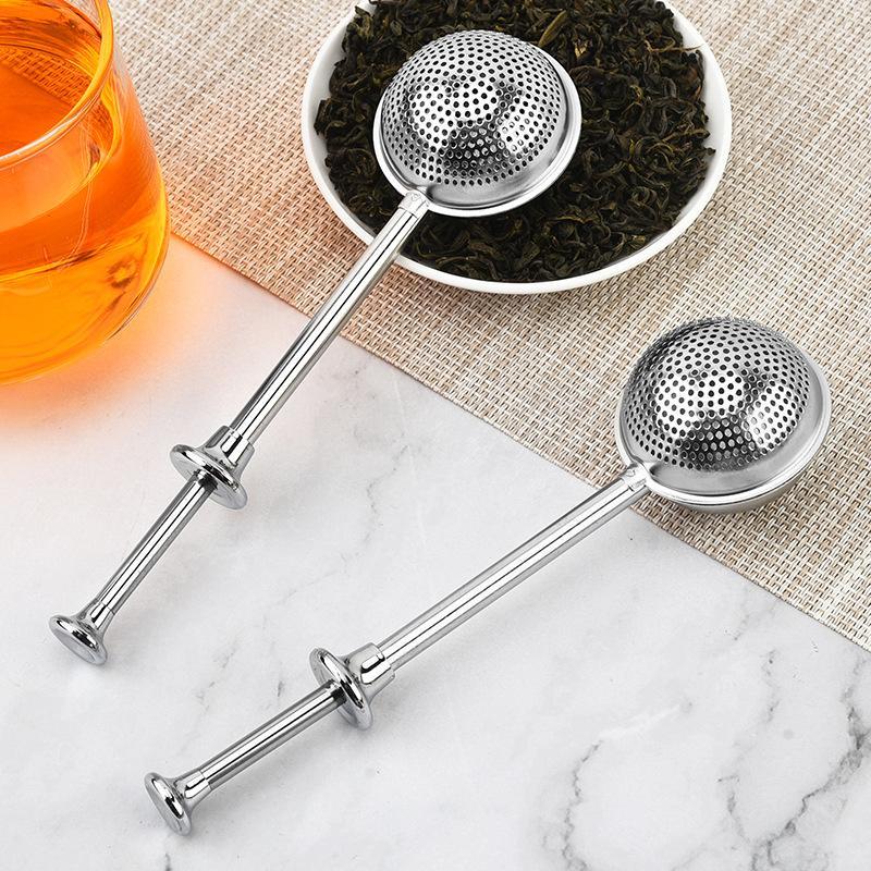 Loose Leaf Tea Infuser - 긴 손잡이가 있는 스테인리스 스틸 차망,