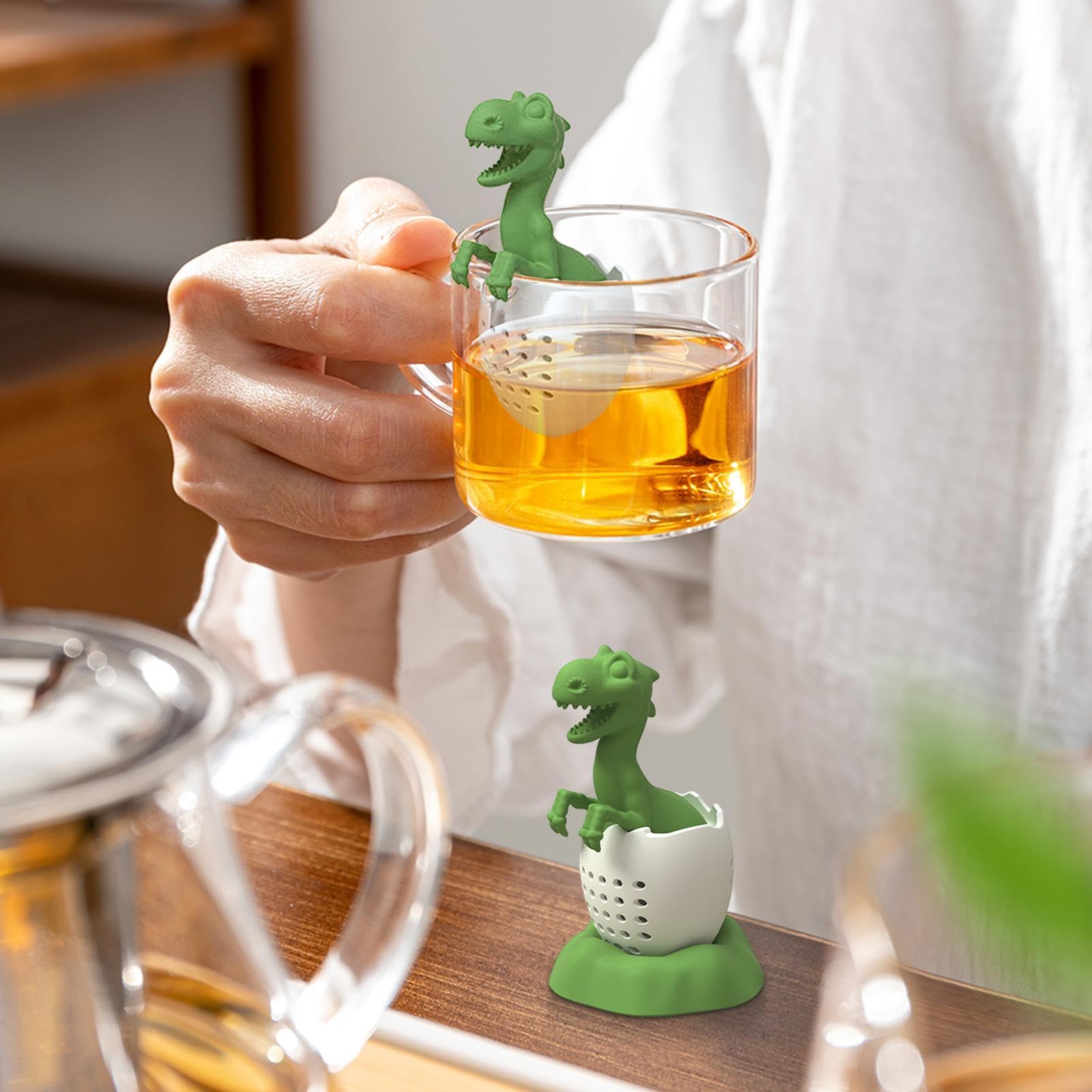 차 주입기 실리콘 차 여과기 홍차 필터 귀여운 공룡 코 - Loose Leaf Tea Infuser 리뷰 및 가격