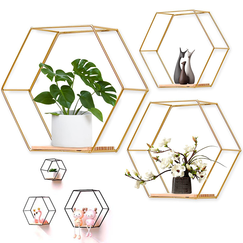 3 개/대 육각형 모양 철 벽 선반 금속 스토리지 장식 - Sustainable Living Eco Friendly 리뷰 및 가격