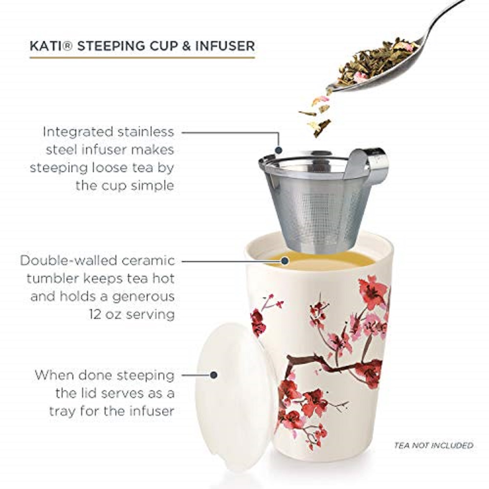 이중벽 세라믹 카티 컵, 탈착식 스테인리스 스틸 인퓨저 - Loose Leaf Tea Infuser 리뷰 및 가격